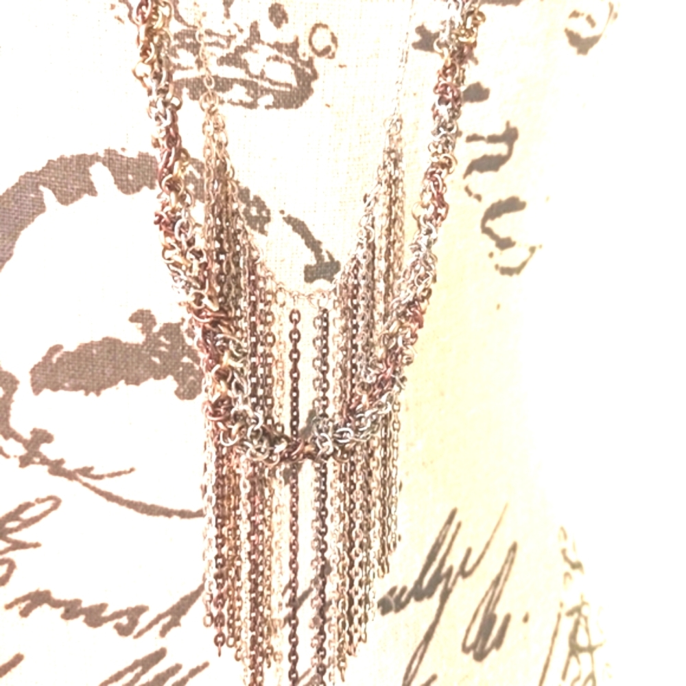 Silver, gold & copper multi strand necklace NWT